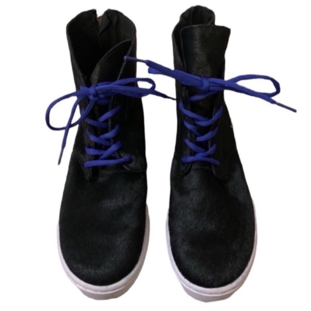 Supra women’s 9.5 Black calf hair high top back zip street wear Joplin sneakers - Picture 3 of 9